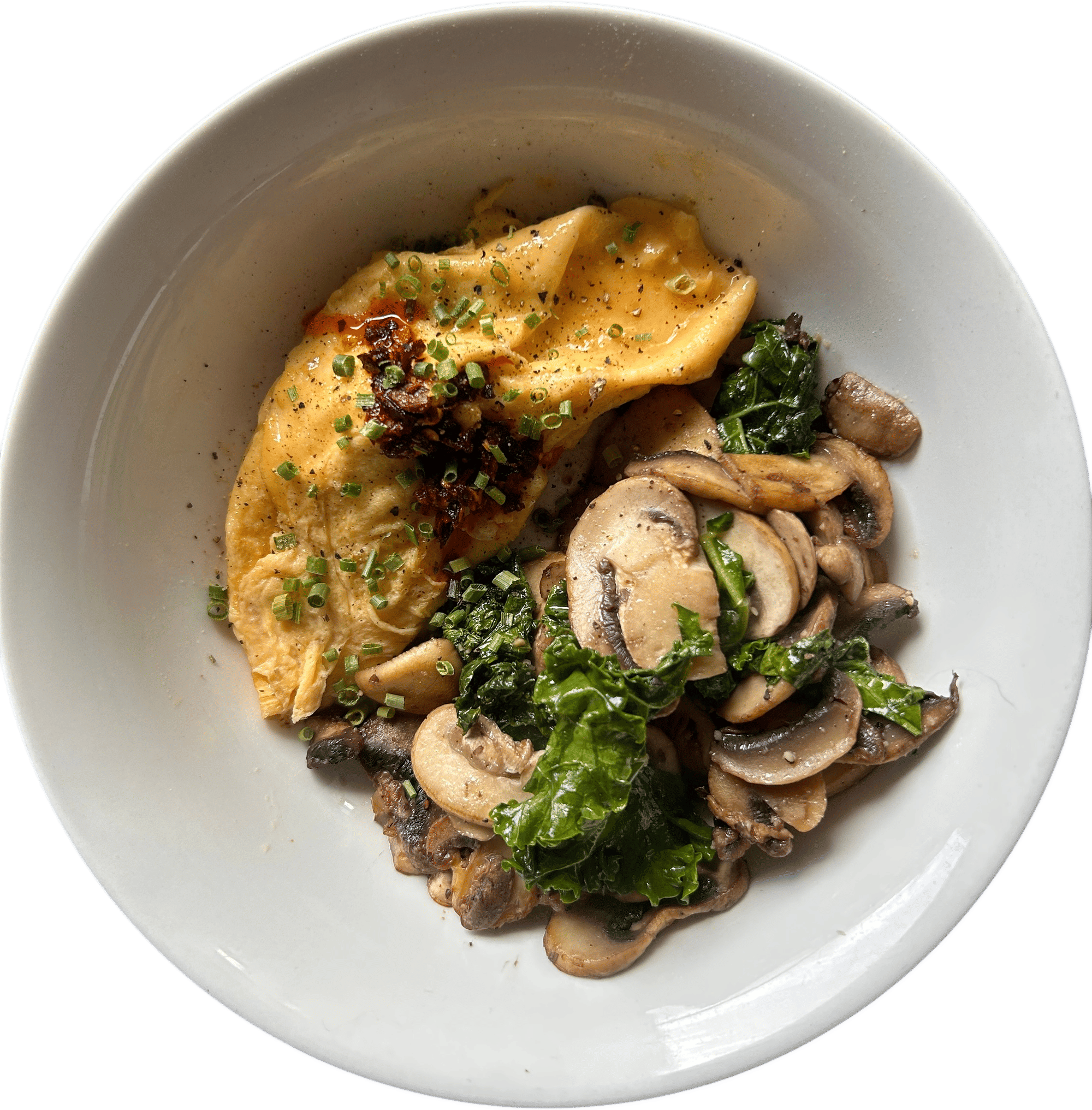 Folded eggs with veggies