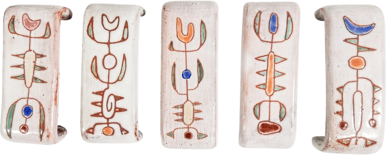 Vintage 1970s French Ceramic Handles