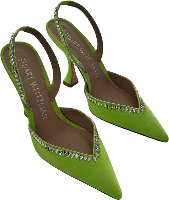 Slingback Studded Suede Heels