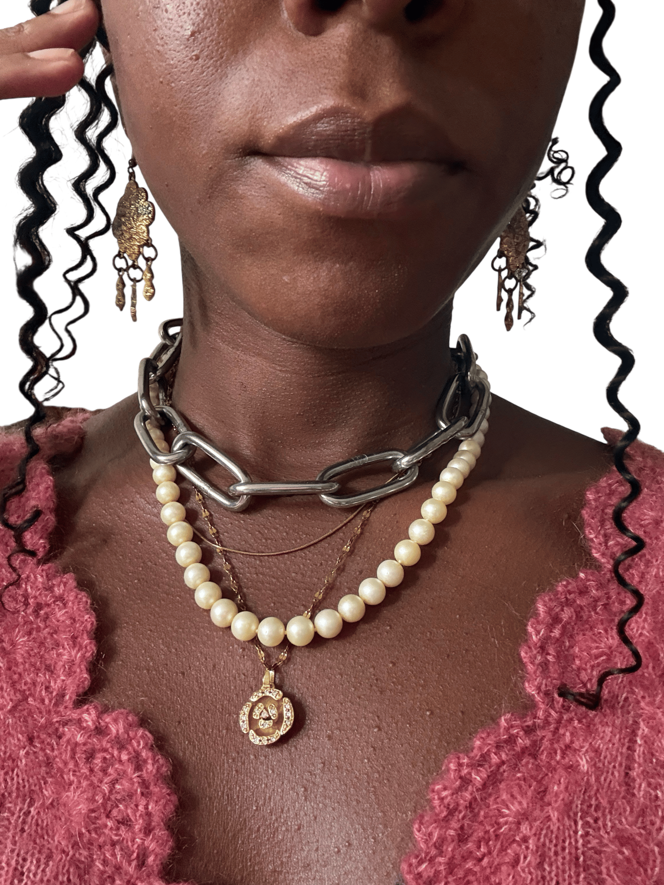 Necklace stacking not because it goes together but because you couldn’t decide