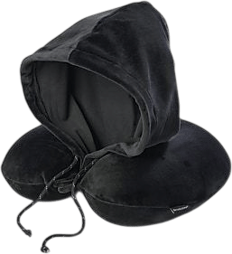 Brookstone Hooded Neck Pillow, Black