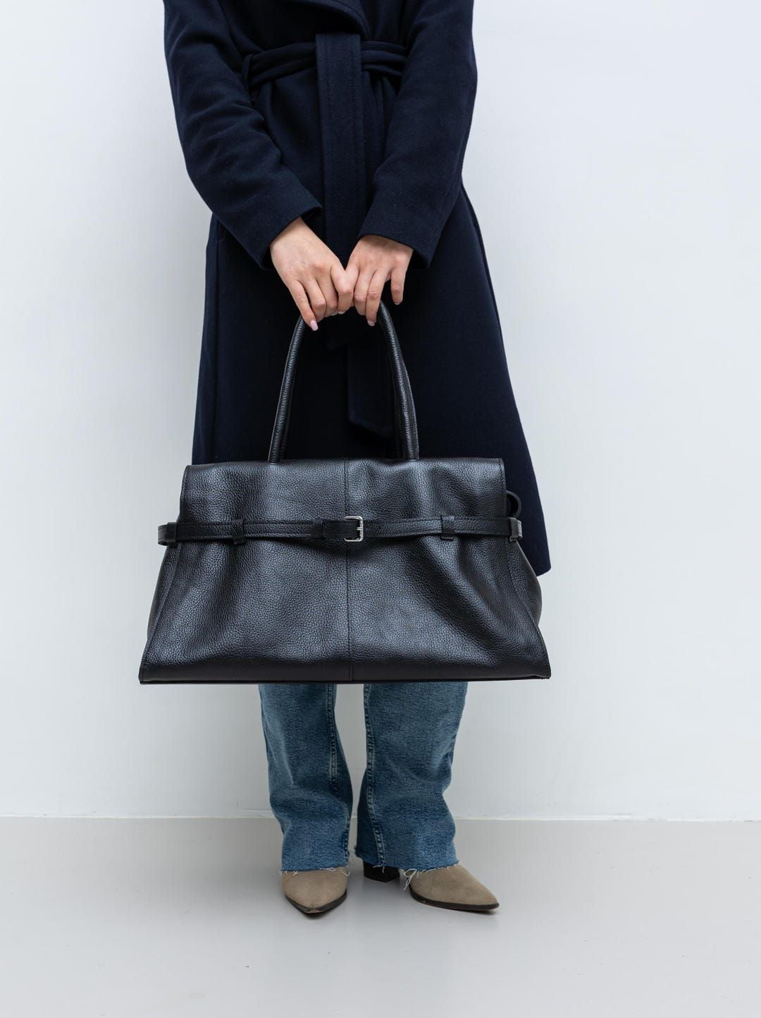 Large leather handbag