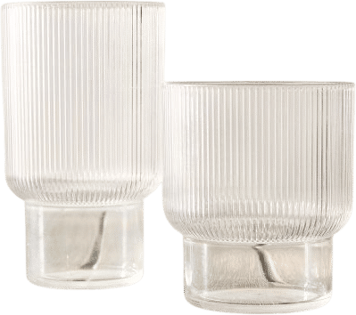 Fluted Acrylic Drinking Glasses