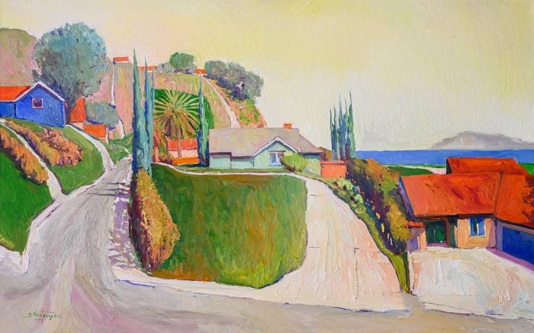 Californian Suburbs Painting