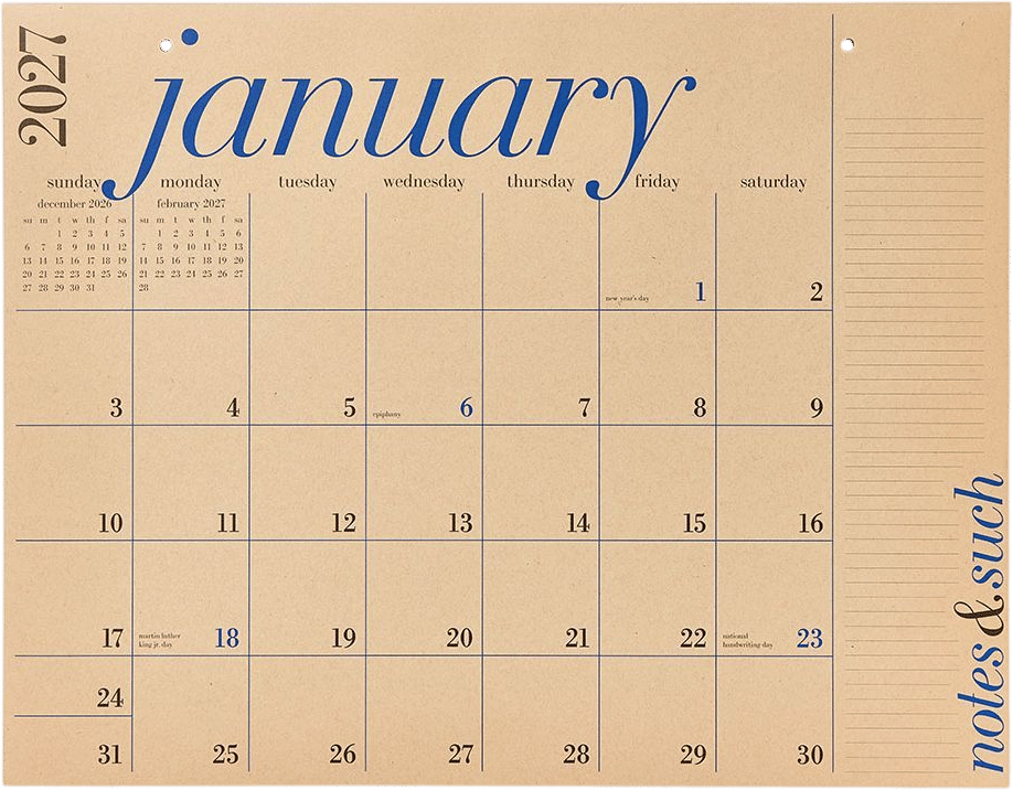 Paper Source 2027 The Great Big Calendar