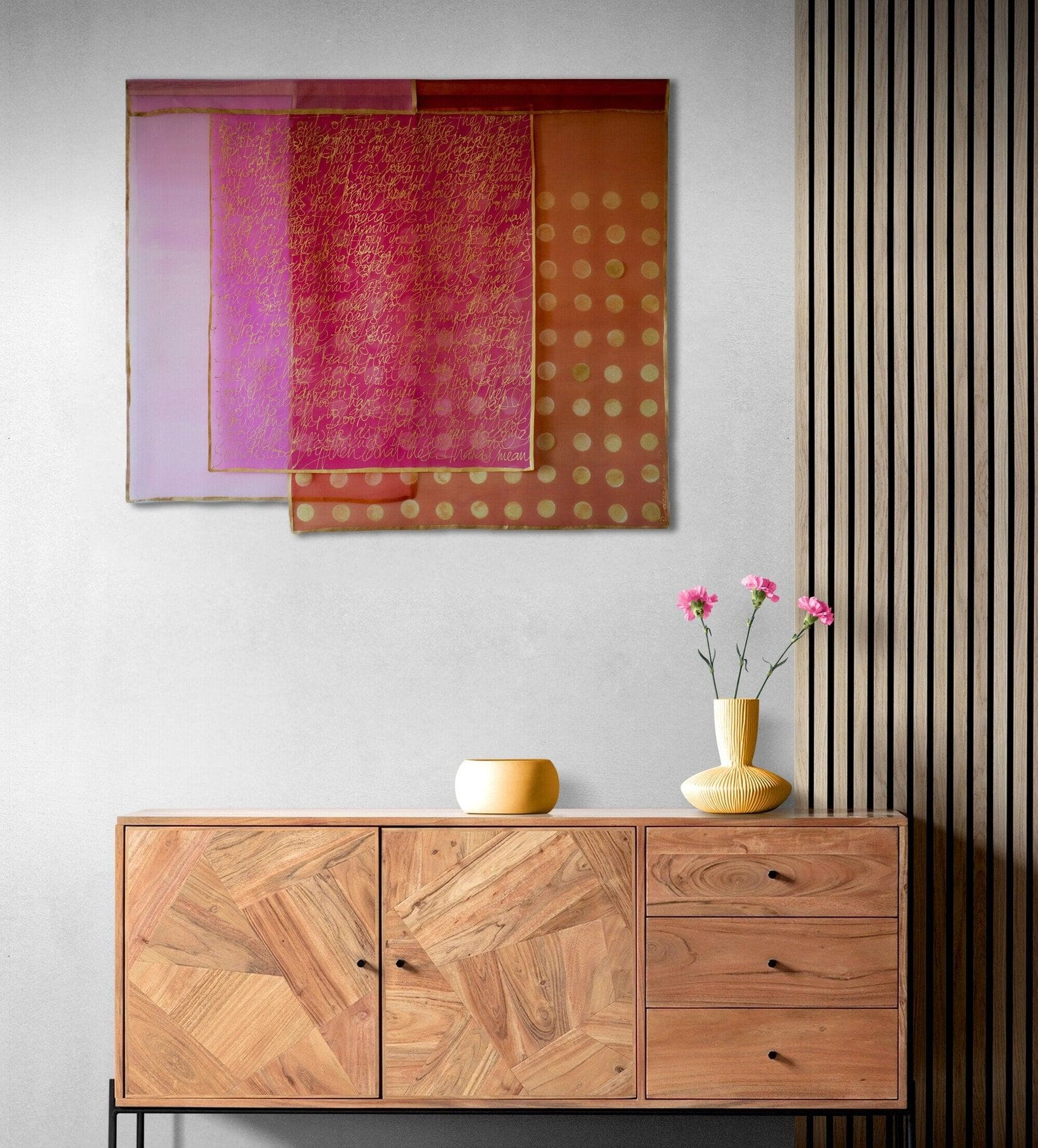 pretty silk wall hanging
