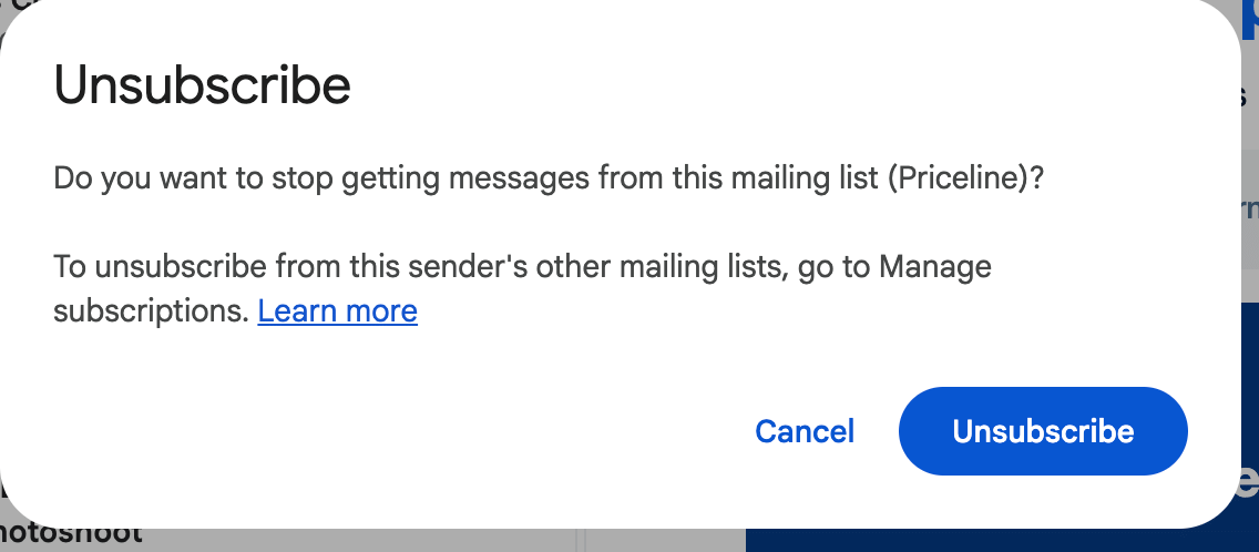 Unsubscribing to Promo Emails
