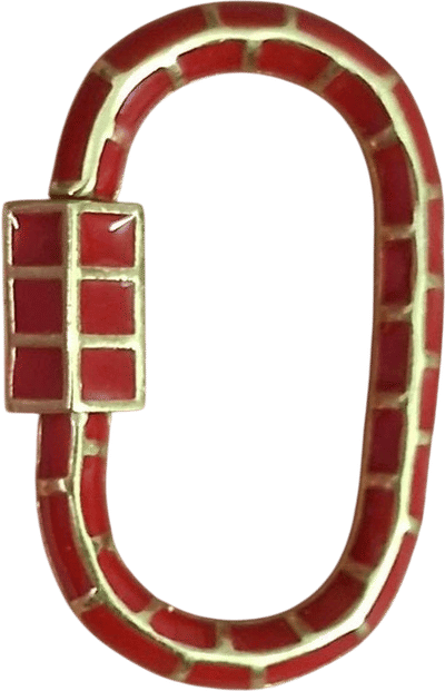 Handmade Carabiner Lock in Red Enamel