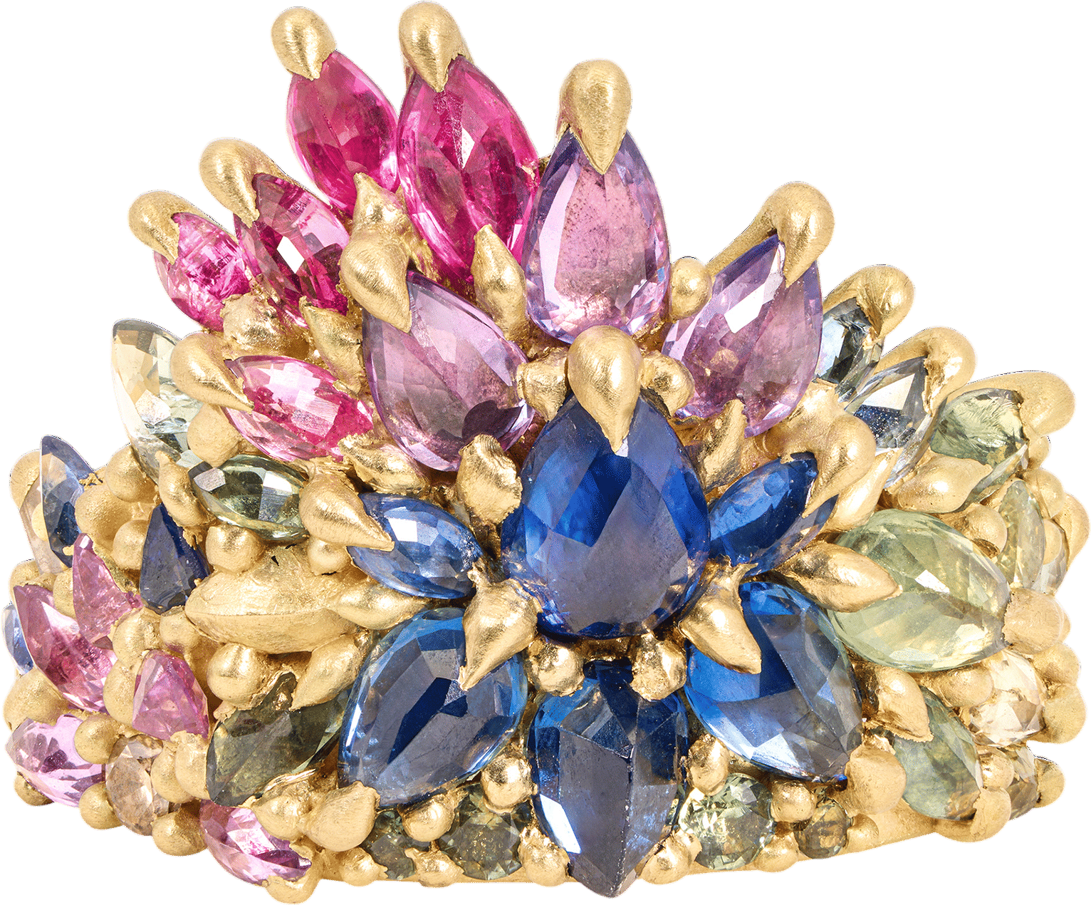 Polly Wales Blossom Crush Prism Half Shield Ring