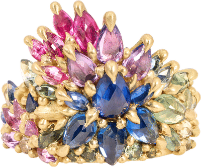 Blossom Crush Prism Half Shield Ring