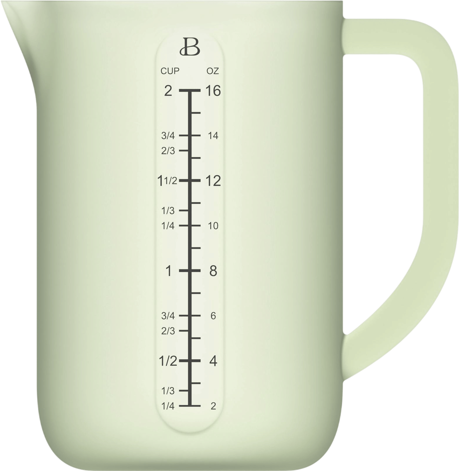 Beautiful 2 Cup Silicone Measuring Cup, Sage Green by Drew Barrymore