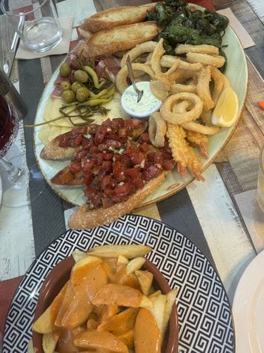 Eating tapas on vacation