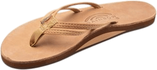 Single Layer Premier Leather Narrow Strap Flip Flops