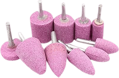 Luo ke 10 Pcs Rotary Grinding Stone, 1/4 Inch Shank Abrasive Stones Mounted Grinding Bits for Metal, Aluminum, Brass, Steel