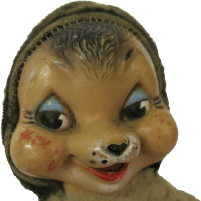 Rubber Face Rushton Stuffed Animal Baby Bear 1940's/50's