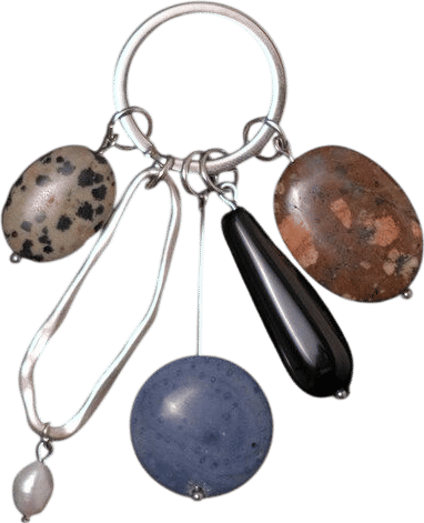 Minimalist Gemstone Talisman Bag Charm Keychain