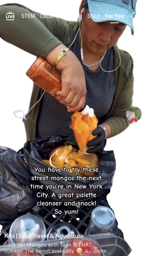 buying fruit covered in chamoy and tajin
