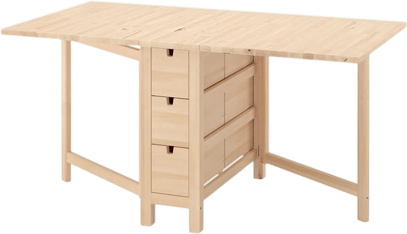 NORDEN Gateleg table, birch, 10 1/4/35/59 7/8x31 1/2 "