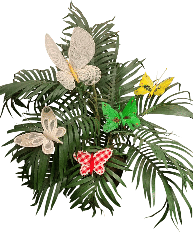 Vintage, Butterfly, Picks, Clips, Wire, Clip, Red Gingham, White, Feather, Yellow, Green, Bouquets, Stems, Plants, Wreaths, Decor