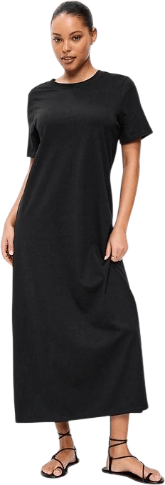 Vintage Crew-Neck Maxi Dress