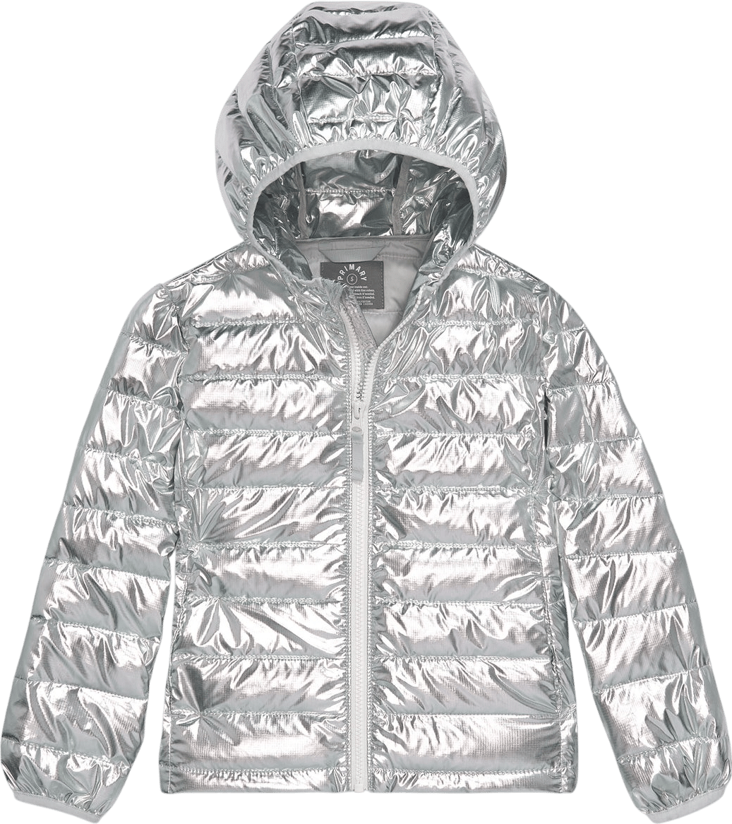 Kids lightweight metallic puffer jacket