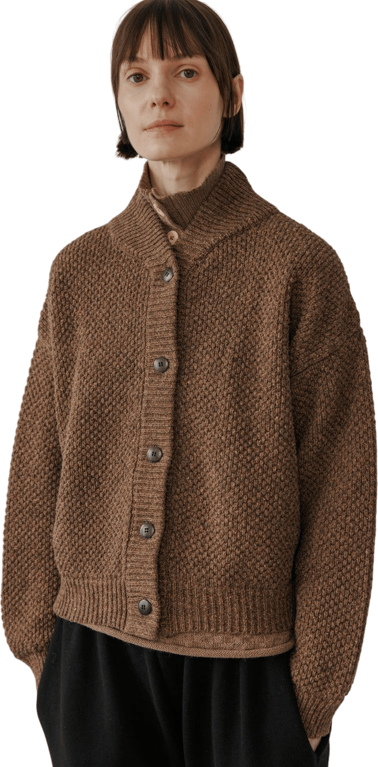 Wol Hide Box Bomber Cardigan (Umber)