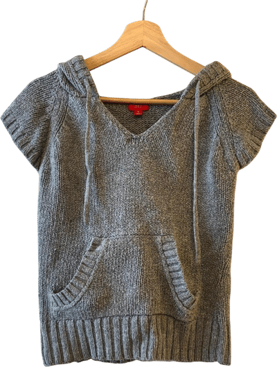 Mossimo Grey Hooded Short-Sleeve Jumper
