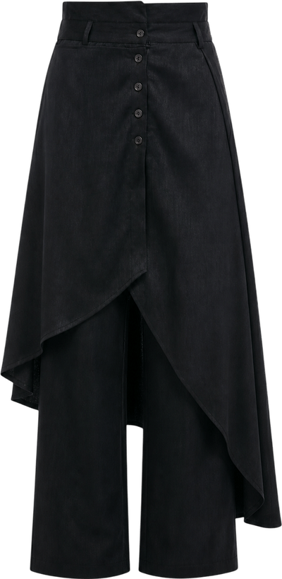 Tie-Dye Textured Deconstructed Wide-Leg Pants