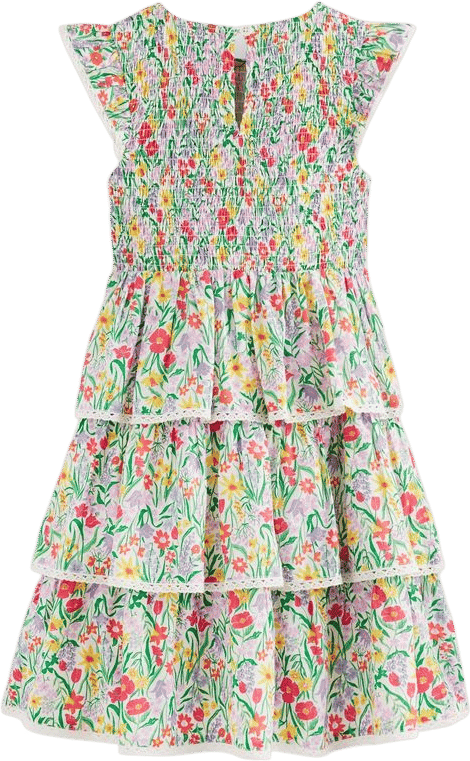 Tiered Lace Woven Dress-Multi Spring Floral