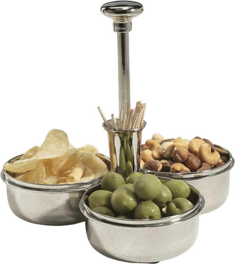 The Favorites Basso Condiment Trio with Cocktail Pick Holder