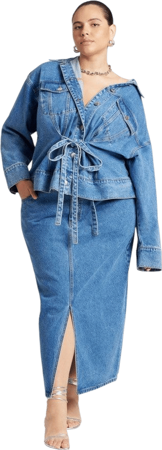 Denim Jacket With Cinched Waist