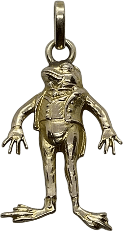 VINTAGE HANDMADE Solid 10K Yellow Gold Kermit The FROG Charm Pendant 1.9gr.