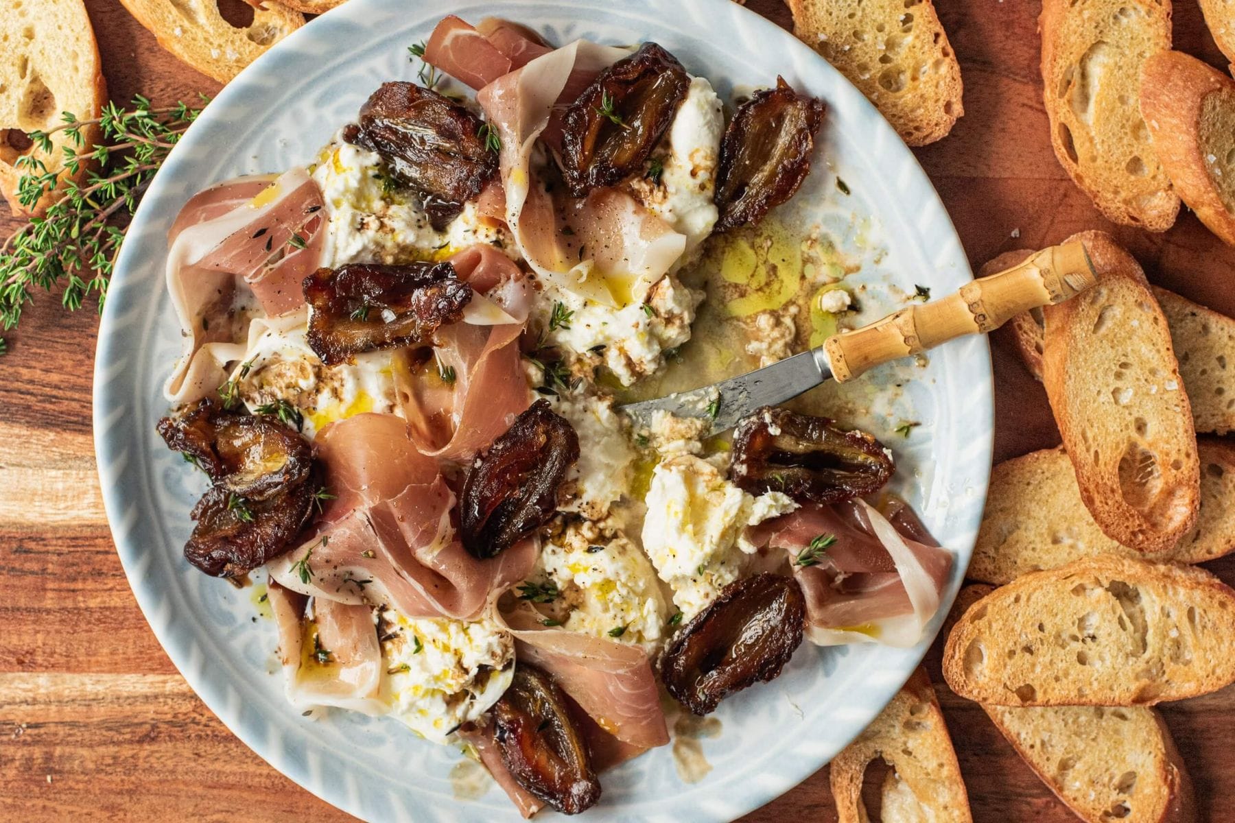 Burrata with Prosciutto & Sizzled Dates Recipe