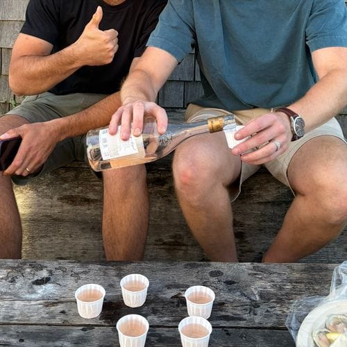 Drink free wine out of ketchup cups
