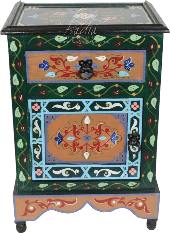 Moroccan Hand Painted Nightstand