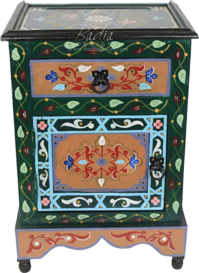 Moroccan Hand Painted Nightstand