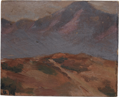 Small Vintage Oil Painting of a Mountainous Landscape