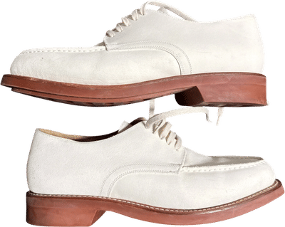 White Suede Oxford Shoes