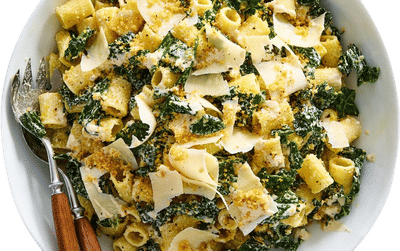 Kale Caesar Pasta Salad Recipe
