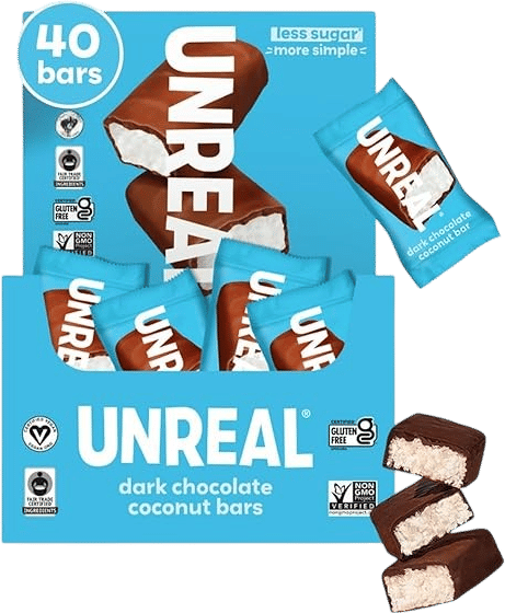 UNREAL Dark Chocolate Coconut Bars (40 Mini Bars)