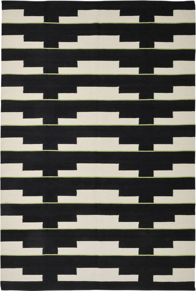 STOCKHOLM 2025 rug, flatwoven, black/white/light green handwoven, 5'7"x7'10"  - IKEA