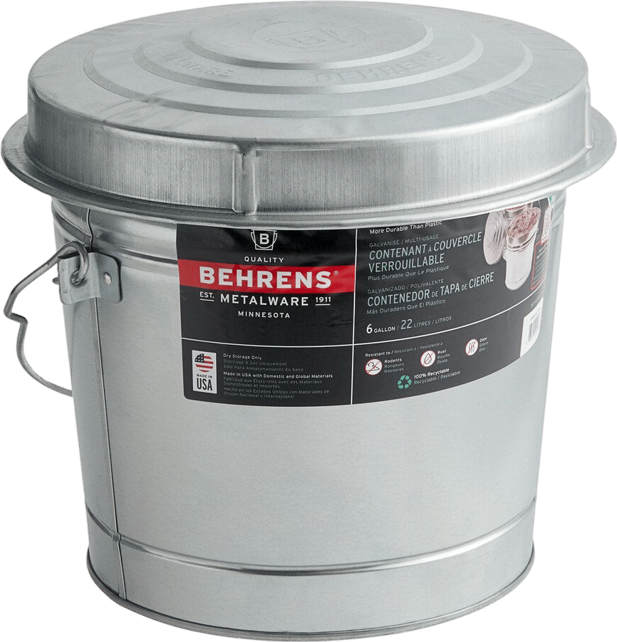 Galvanized Steel 6-Gallon Trash Can with Locking Lid