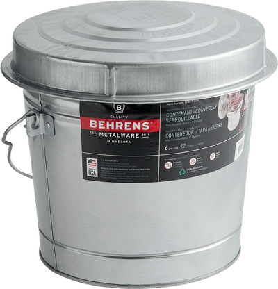 Galvanized Steel 6-Gallon Trash Can with Locking Lid