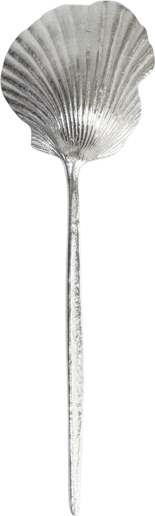 Shell Serving Spoon in Silver