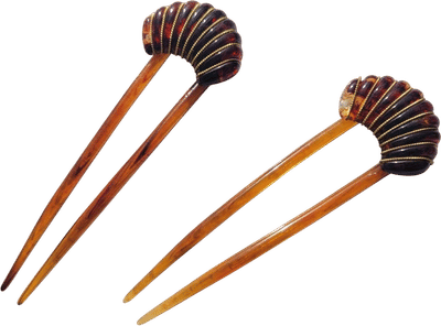 Vintage Italian Wire Wrapped Sea Shell Hair Pins