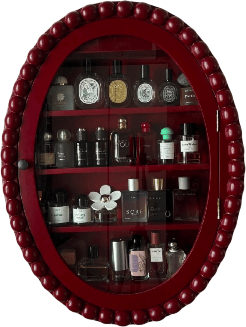 Maroon Perfume Cabinet
