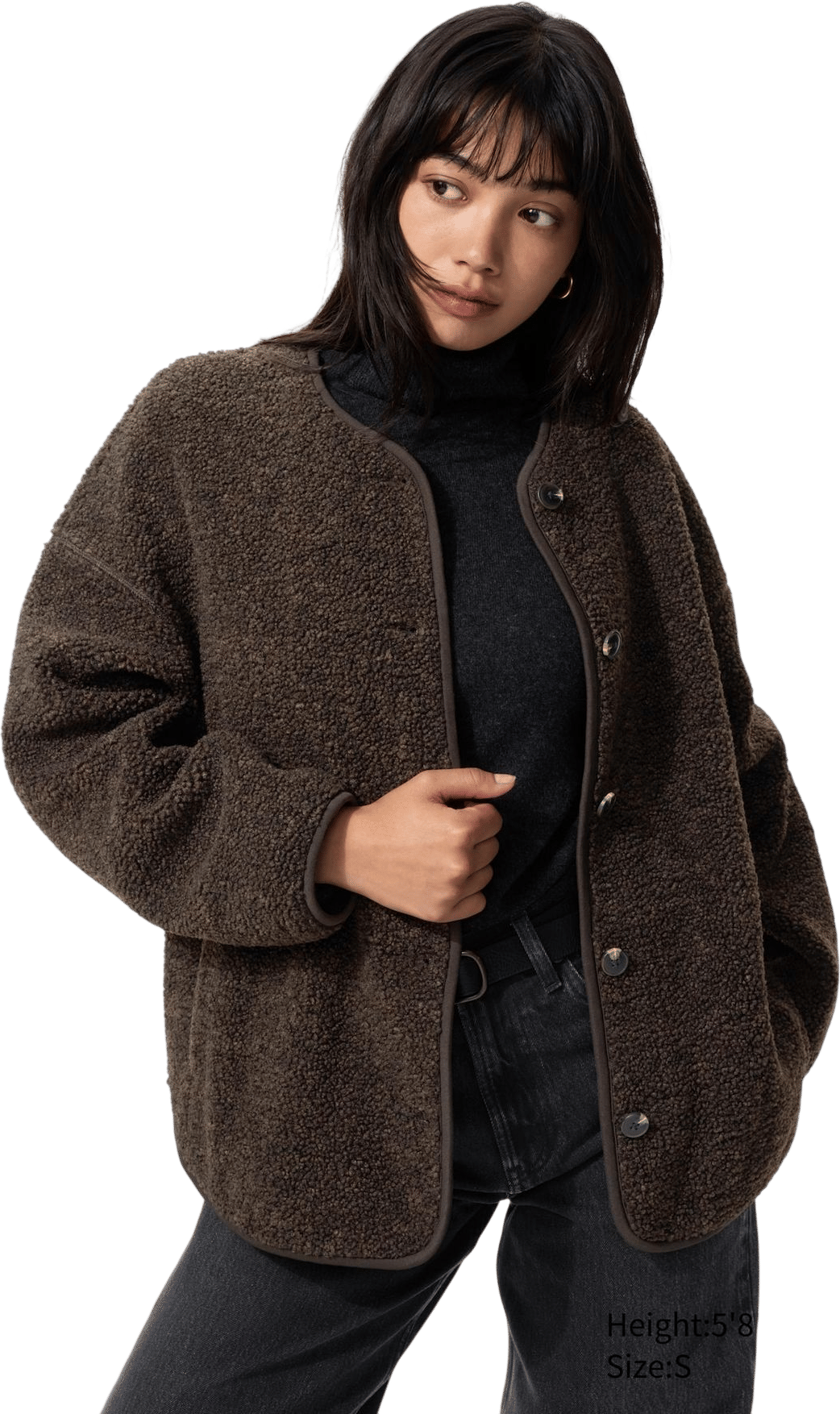 Uniqlo Womens Pile Lined Fleece Cardigan