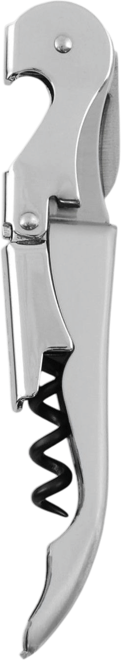 True Truetap Double Hinged Waiter's Corkscrew Wine Opener, Silver