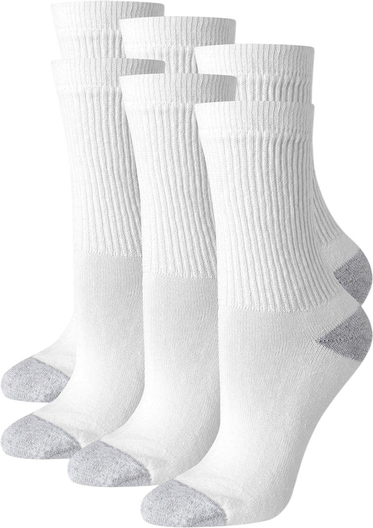Hanes Women's Crew Socks, Moisture-Wicking, 6-Pairs