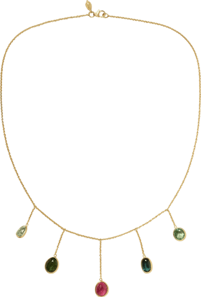 Iris 18-karat Gold Tourmaline Necklace